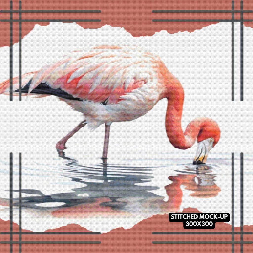 This free exquisite flamingo 01 cross stitch pattern comes in 300x300 for more detail.