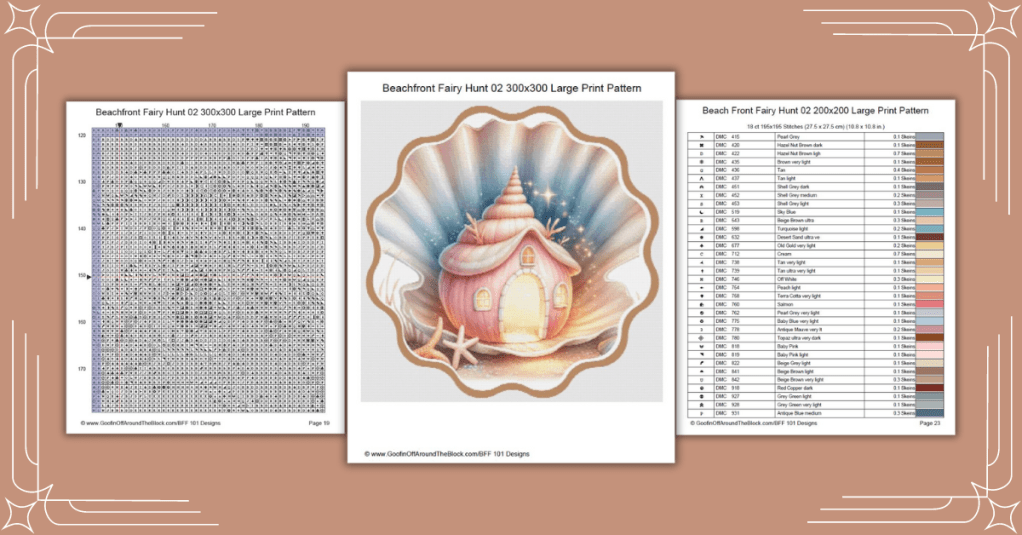 Free Beach Front Fairy Hunt 02 Cross Stitch&nbsp;Pattern