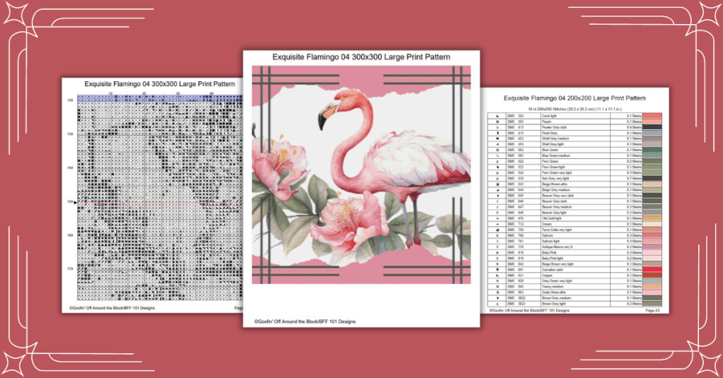 Free Exquisite Flamingo 04 Cross Stitch&nbsp;Pattern