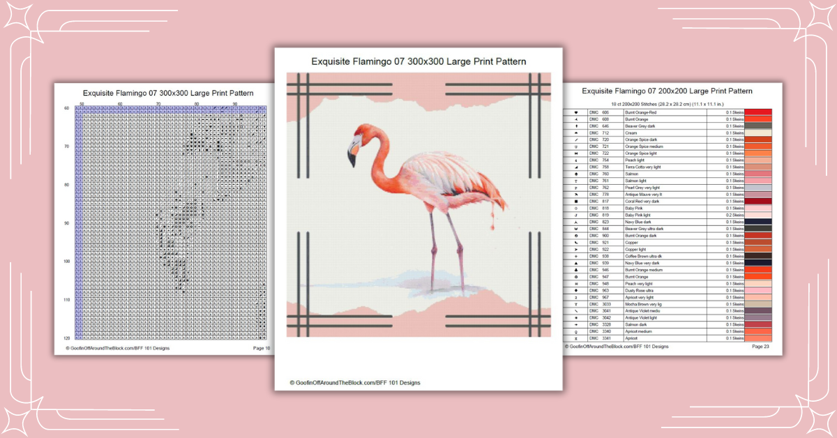 Free Exquisite Flamingo 07 Cross Stitch Pattern