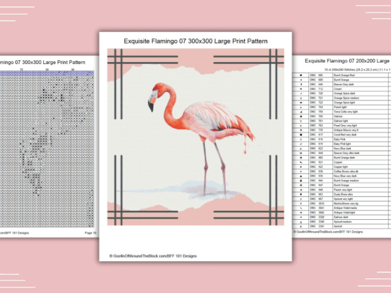 Free Exquisite Flamingo 07 Cross Stitch&nbsp;Pattern