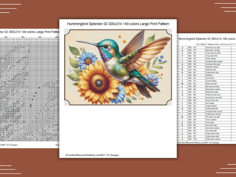 Free Hummingbird Splendor 02 Cross Stitch&nbsp;Pattern