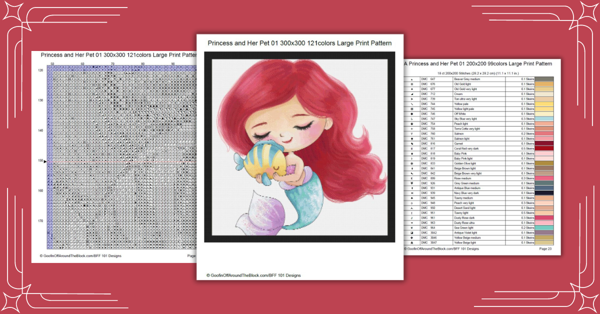 Free Princess and Her pet 01 Cross Stitch Pattern
