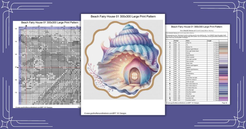 Free Beach Front Fairy Hunt 01 Cross Stitch&nbsp;Pattern
