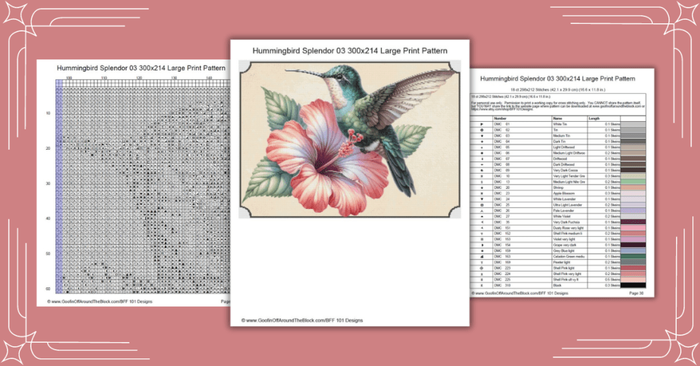 Free Hummingbird Splendor 03 Cross Stitch&nbsp;Pattern