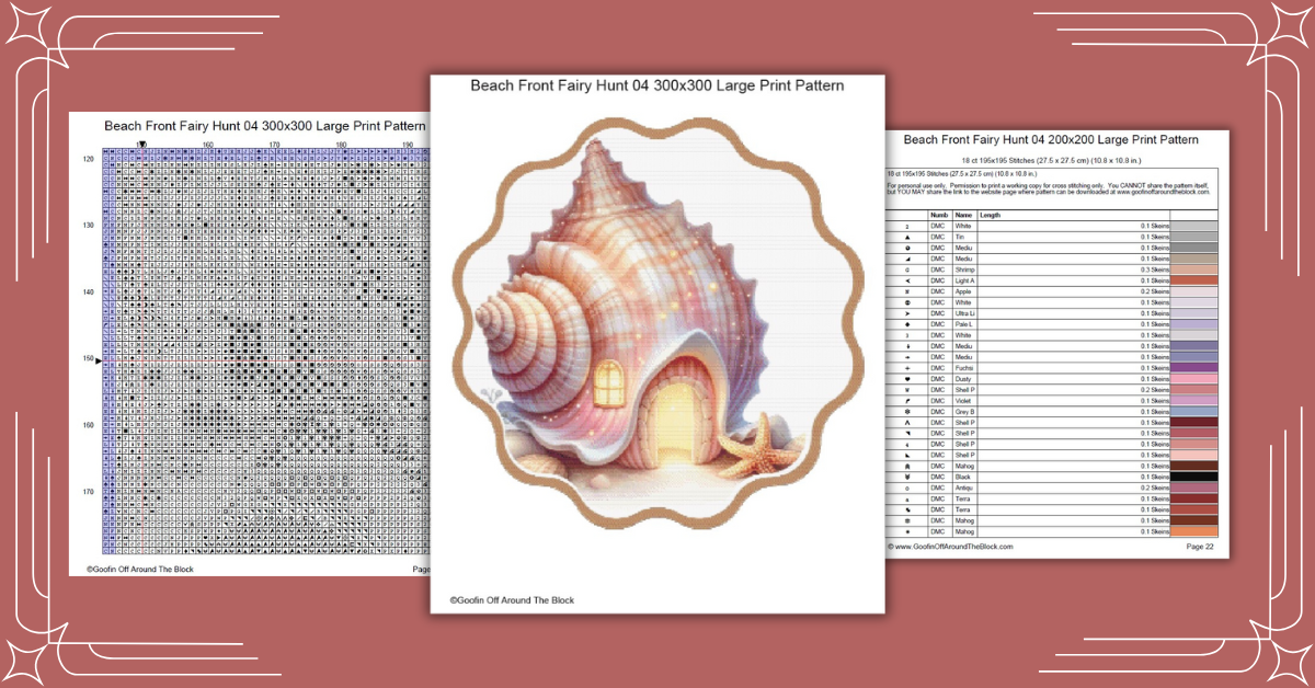 Free Beach Front Fairy Hunt 04 Cross Stitch Pattern