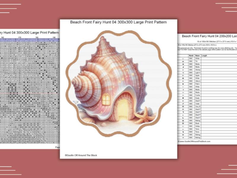 Free Beach Front Fairy Hunt 04 Cross Stitch&nbsp;Pattern