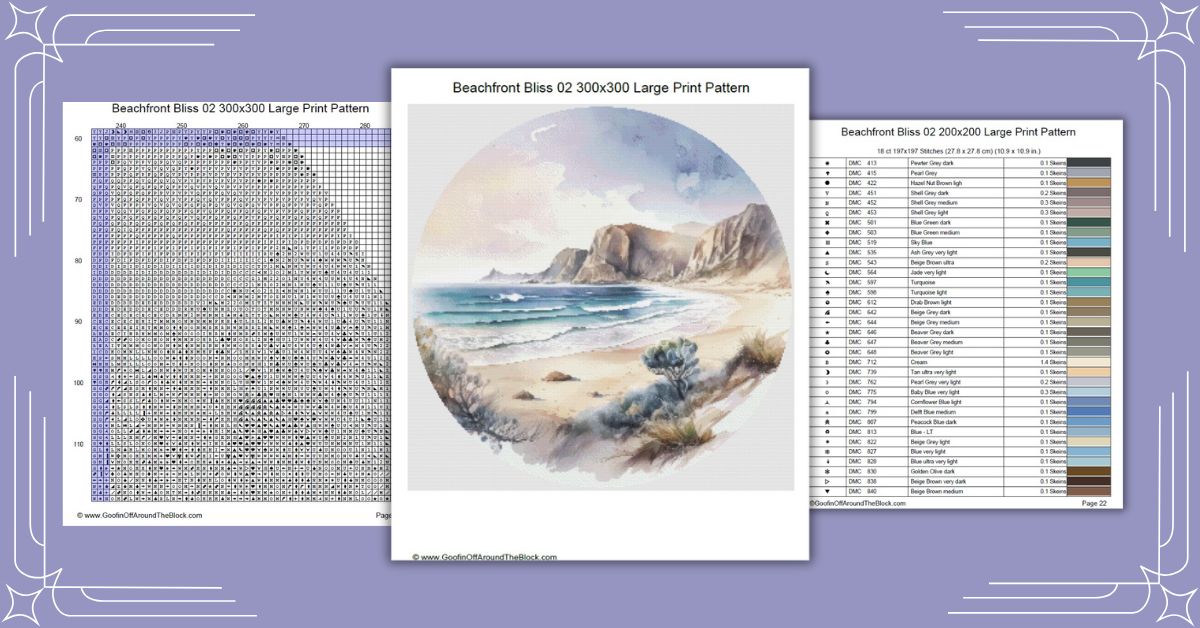 Free Beach Front Bliss 02 Cross Stitch Pattern