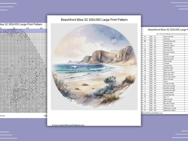 Free Beach Front Bliss 02 Cross Stitch&nbsp;Pattern