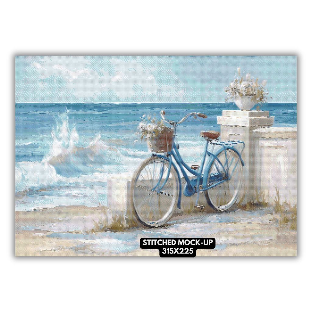 Coastal Treasures 02 315 x 225 stitched mockup bike at the beach